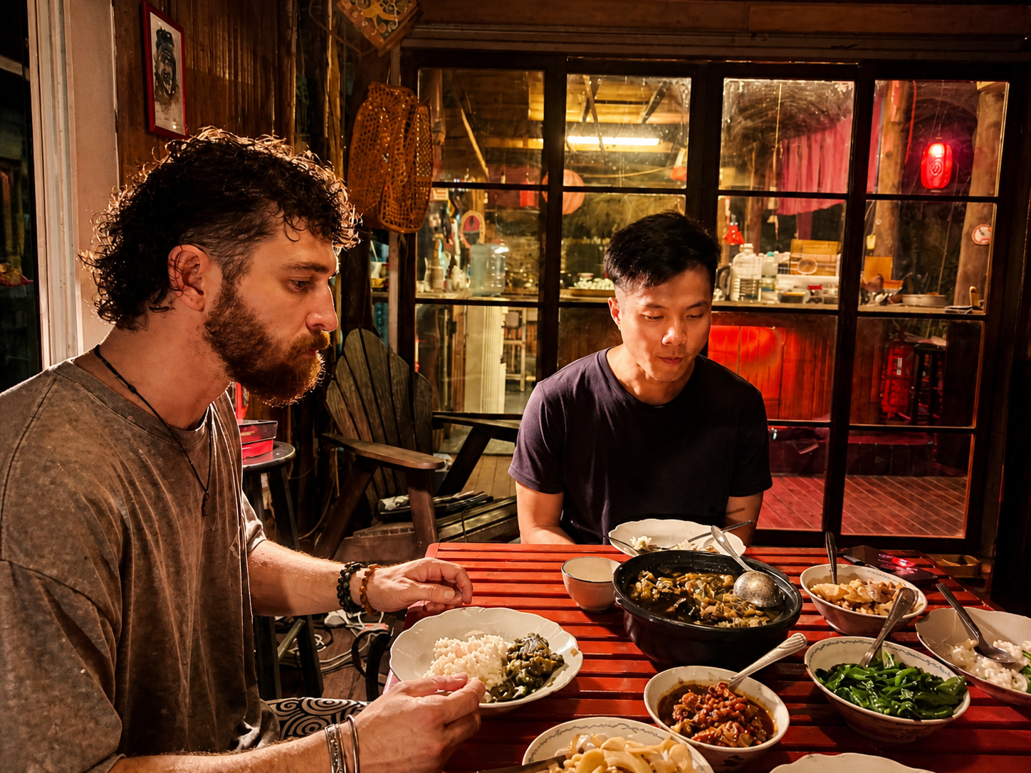 Communal dining at The Secret Sanctuary