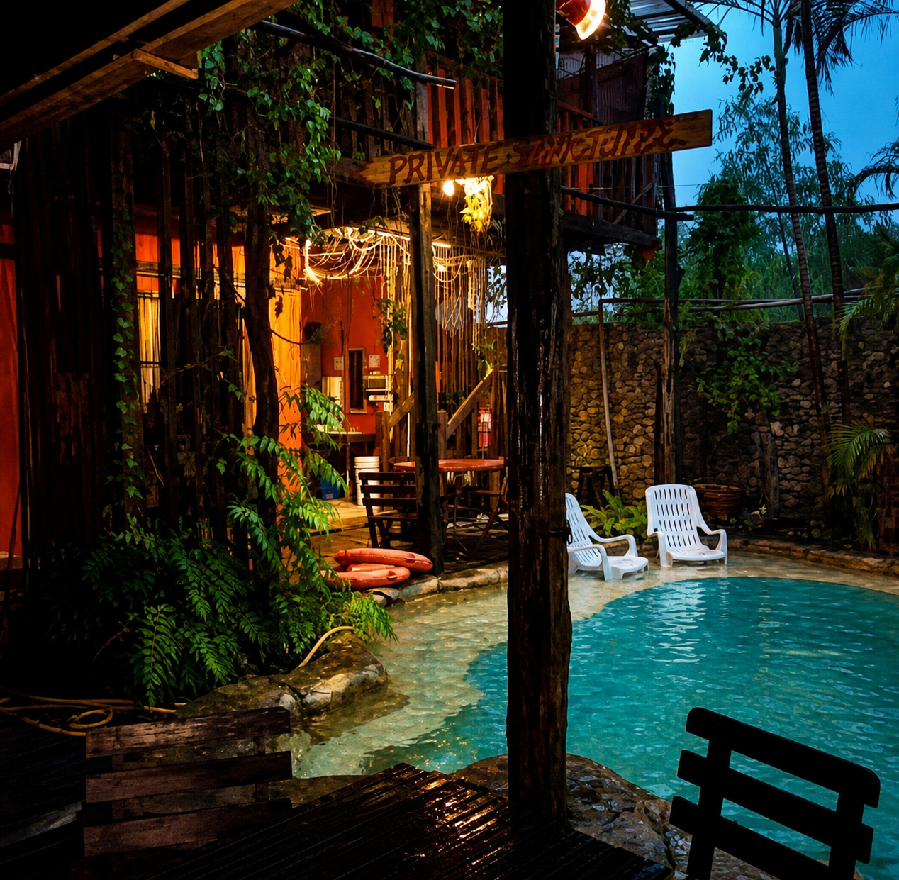 Tropical evening retreat at The Secret Sanctuary in Sarawak, Borneo