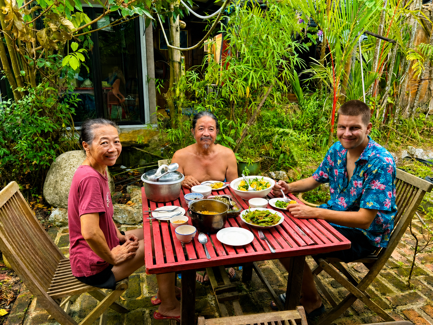 Garden meal at The Secret Sanctuary